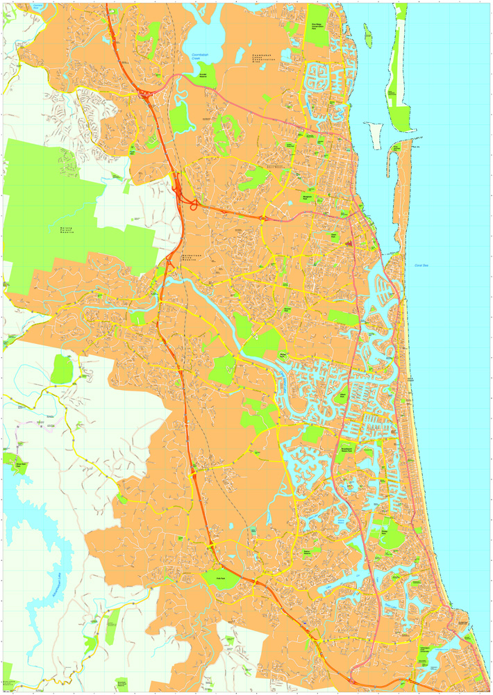 Gold coast Vector Maps preview