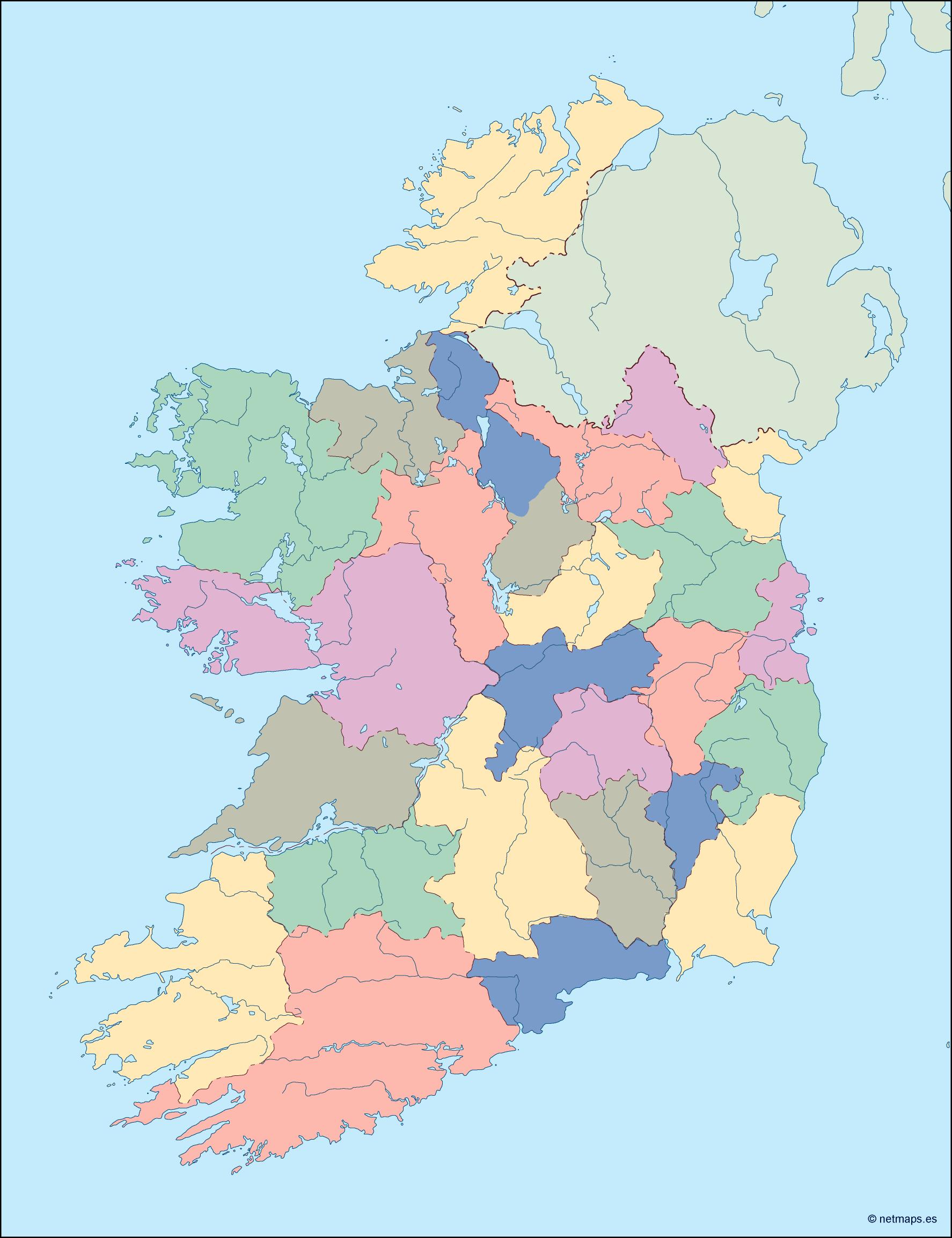 ireland blind map