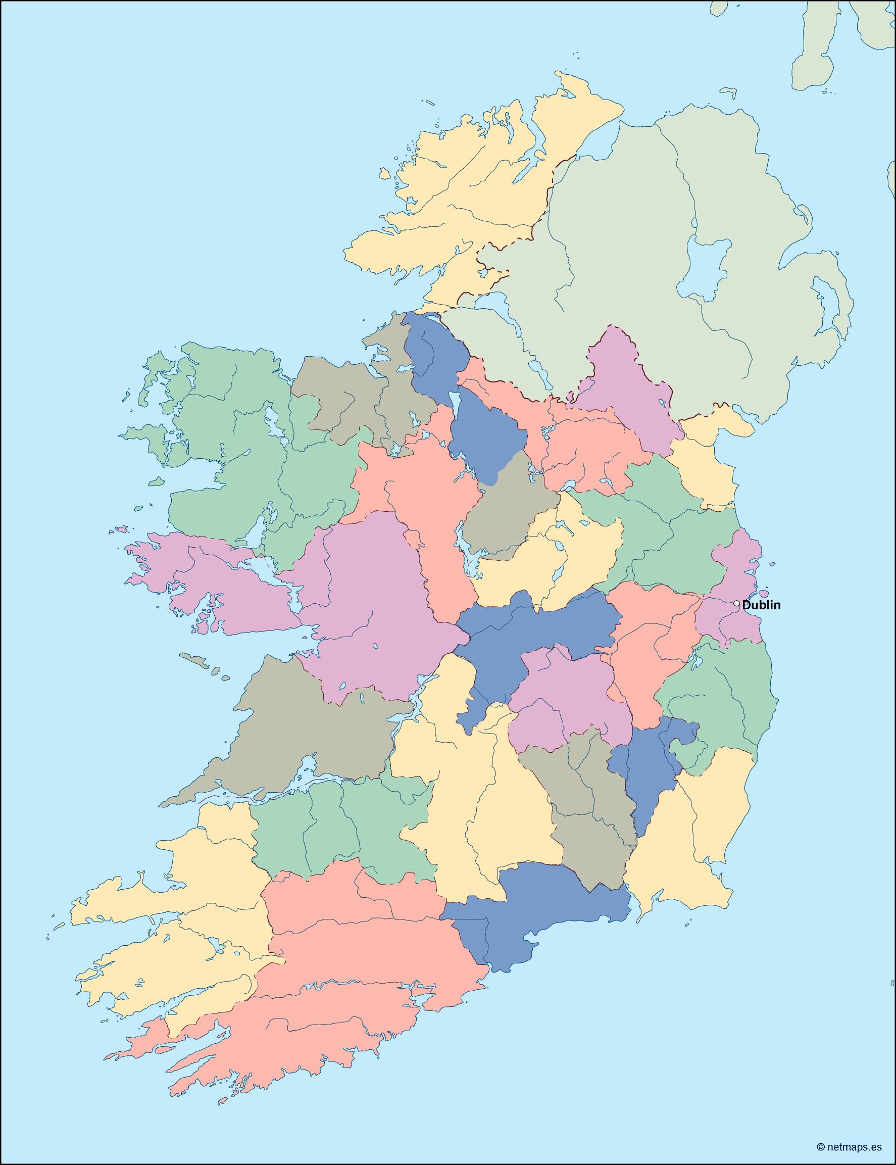 ireland vector map