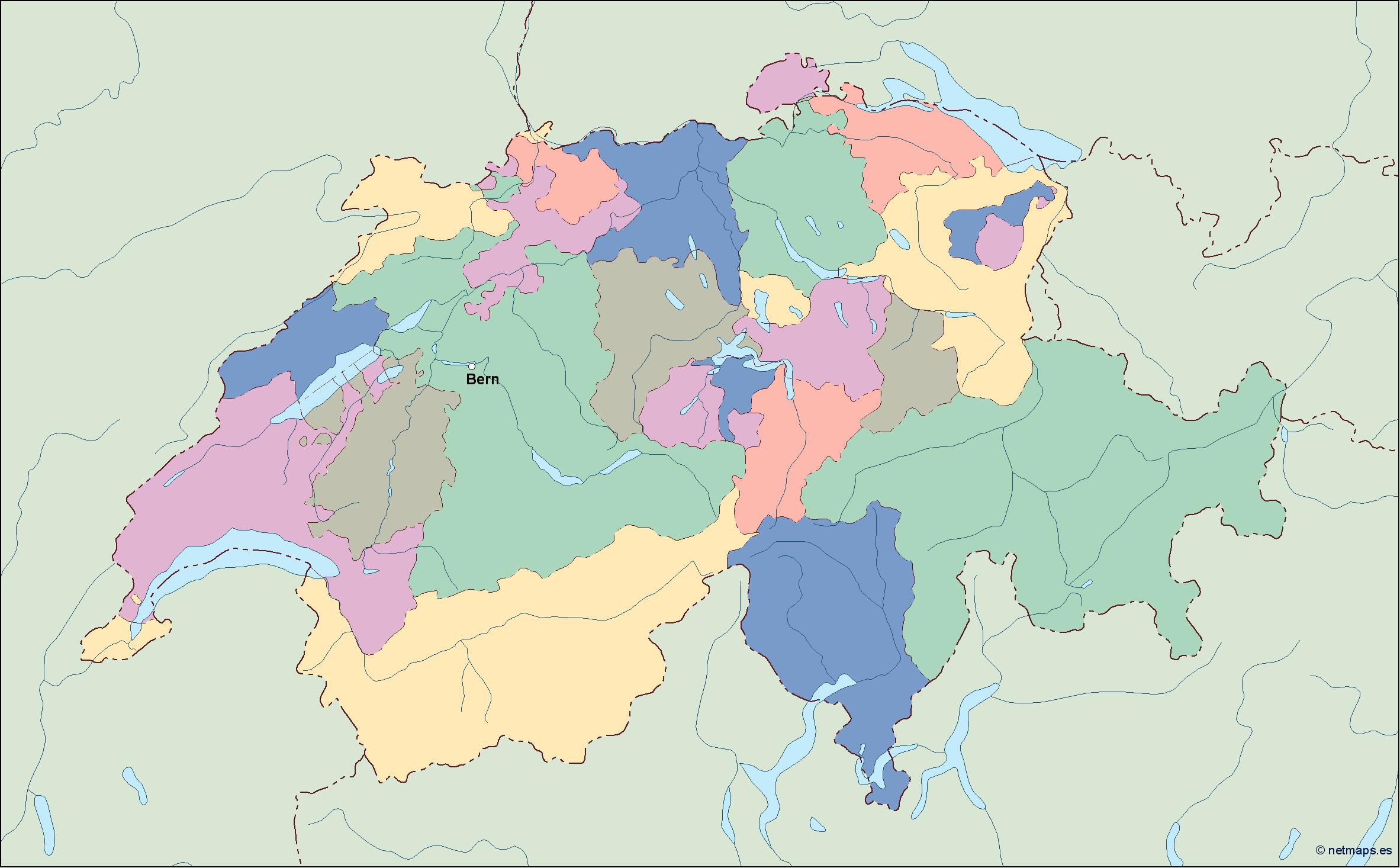 switzerland vector map