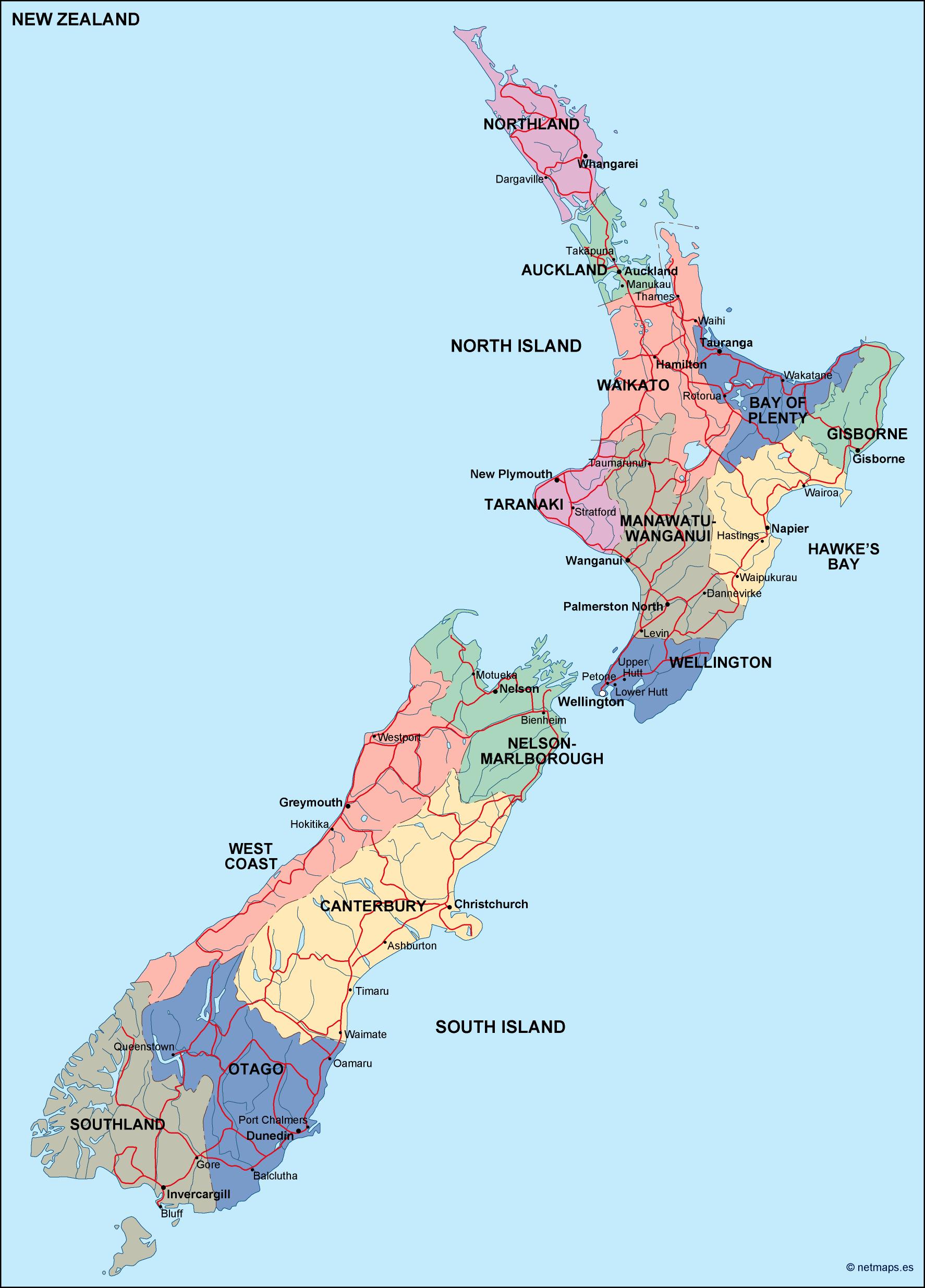 New Zealand Political Map Order And Download New Zealand Political Map New Zealand Political Map