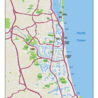 Gold Coast Eps Map Eps Illustrator Map A Vector Eps Maps Designed By ...