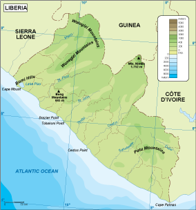 Vegetation Map Of Liberia Liberia | Illustrator Eps City & Country Maps